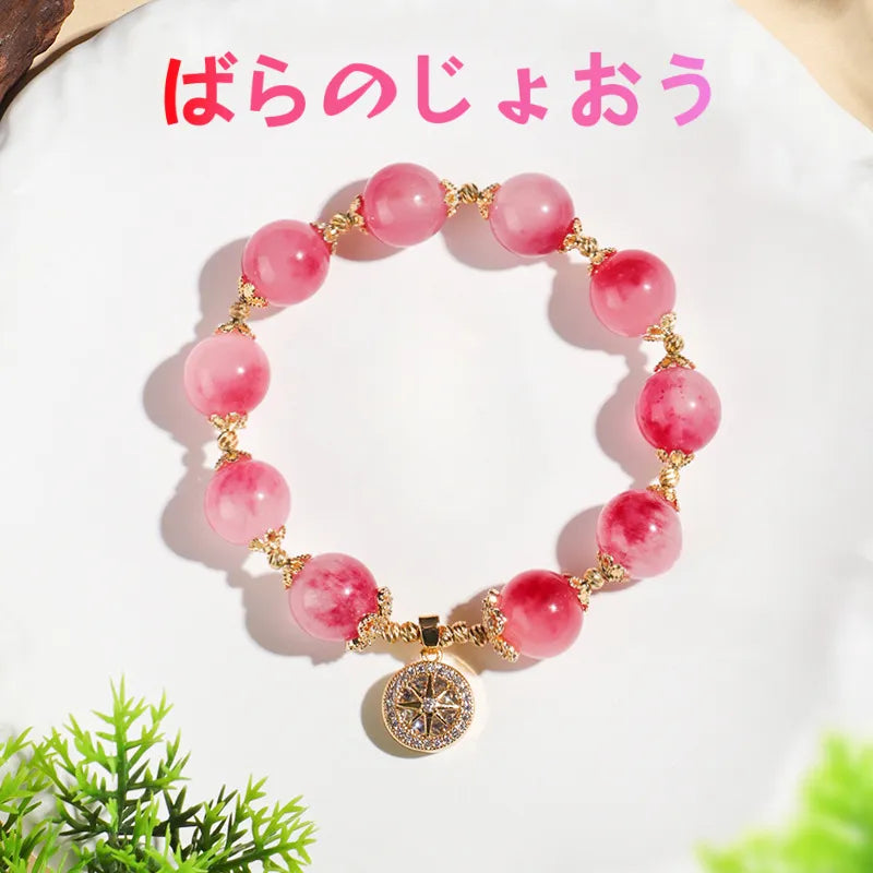 バラの女王クリスタルブレスレット